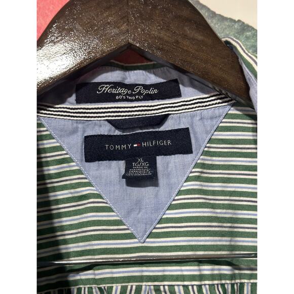 Tommy Hilfiger Heritage Poplin 80s Two Ply Plaid Button Down Shirt Mens Size XL - Picture 2 of 4